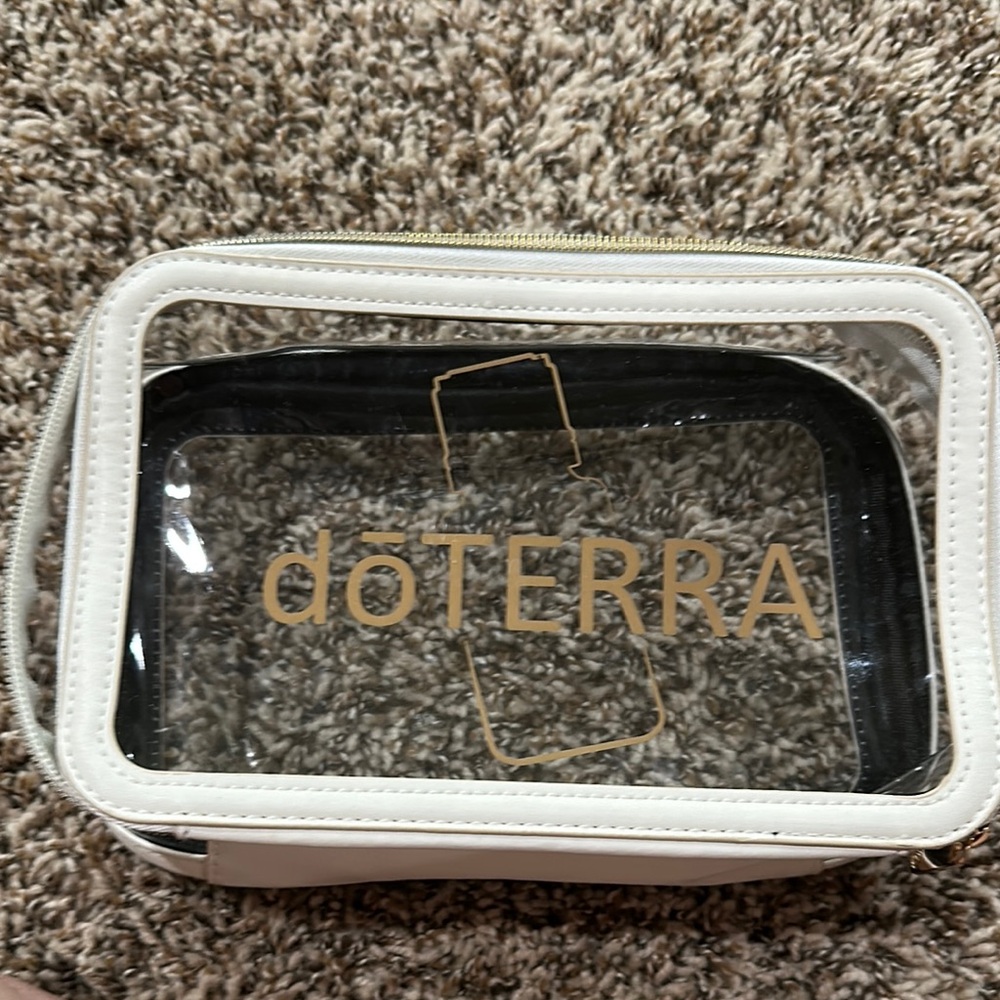 doTERRA Transparent Pouch with White Trim